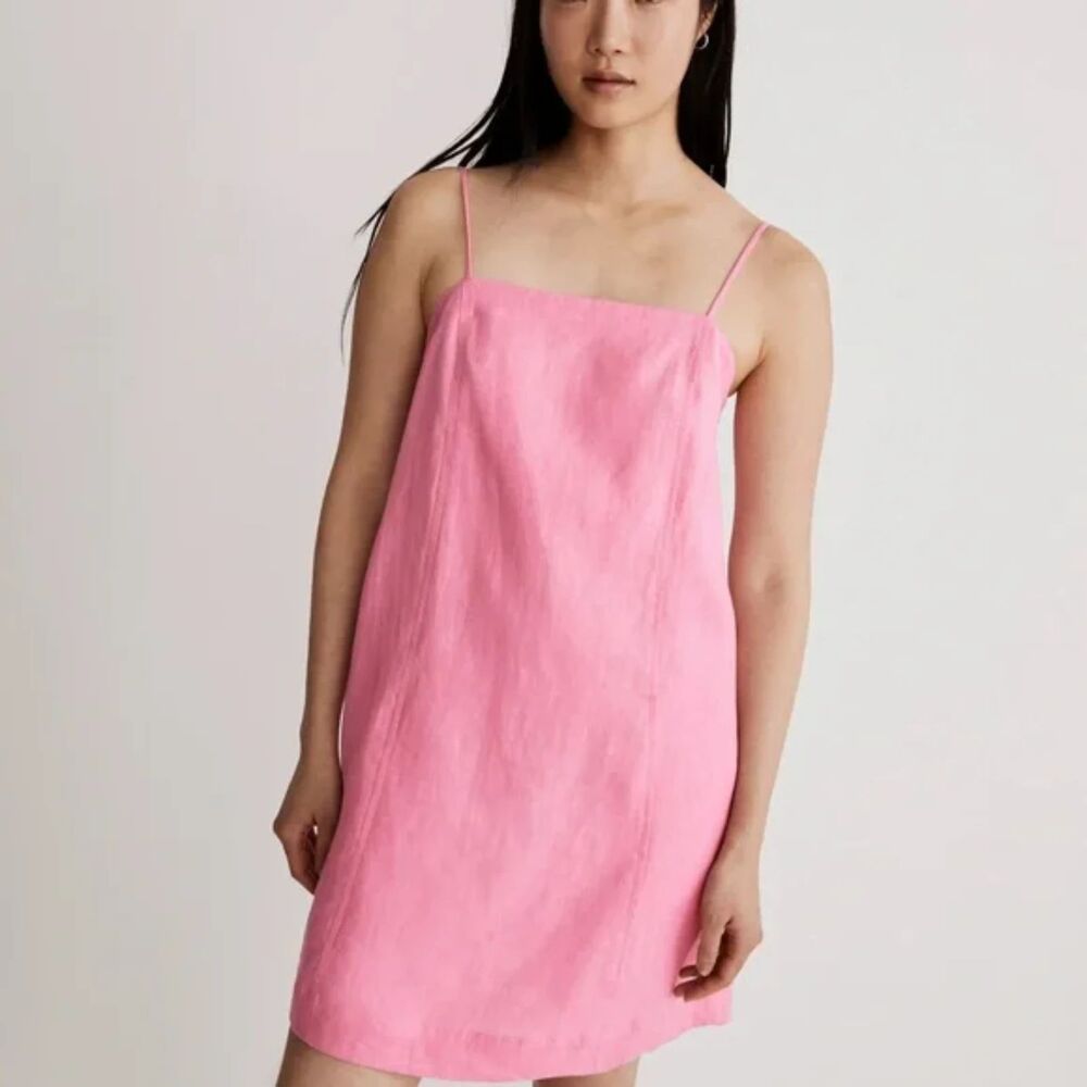 Madewell Goldi Pink Linen Goldie Dress – Size 16 – NWOT